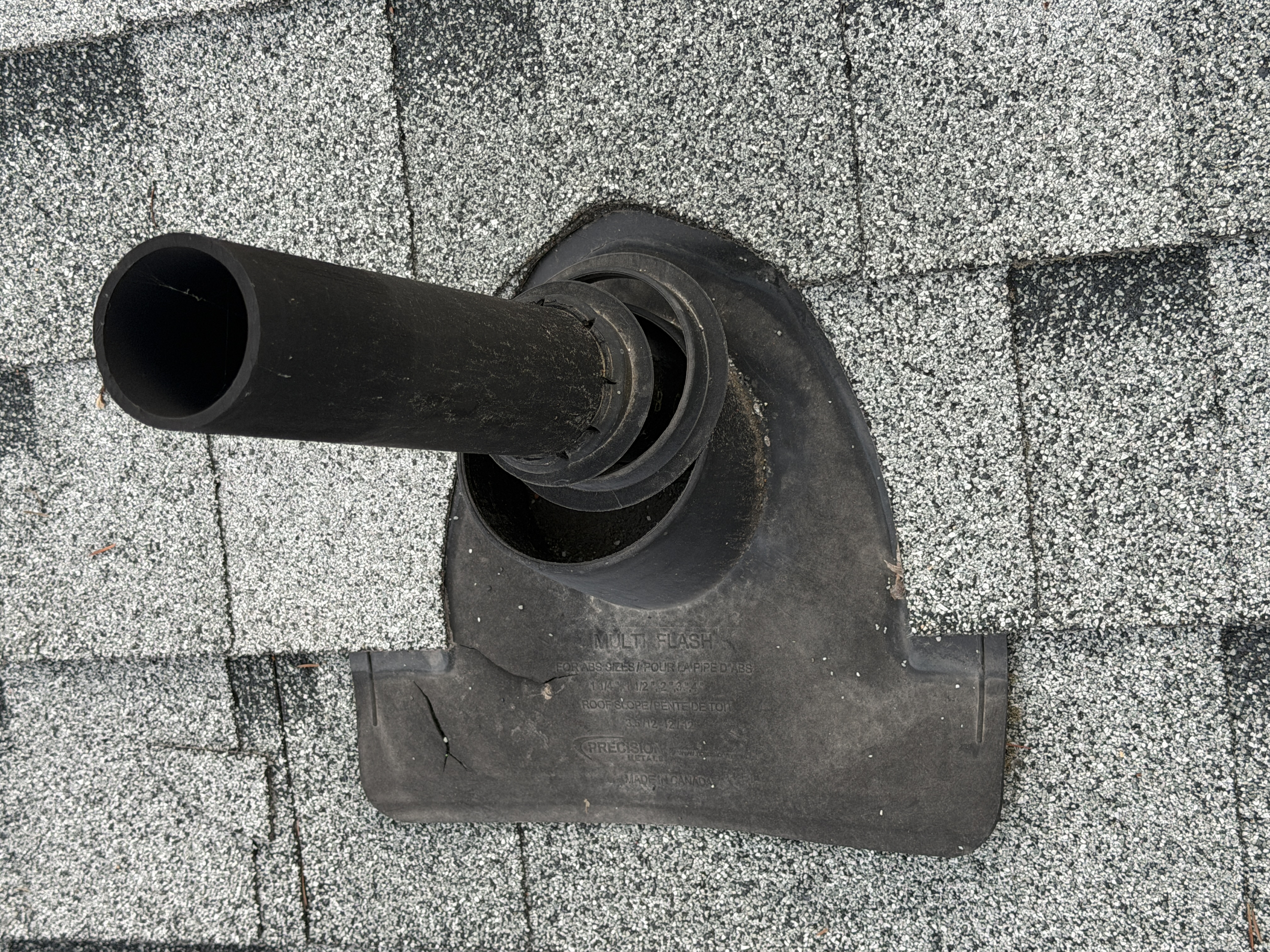 Roof vent flashing close-up